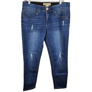 Democracy Ab Solution Jeans Size‎ 10 Blue Distressed Denim Stretch Womenswear